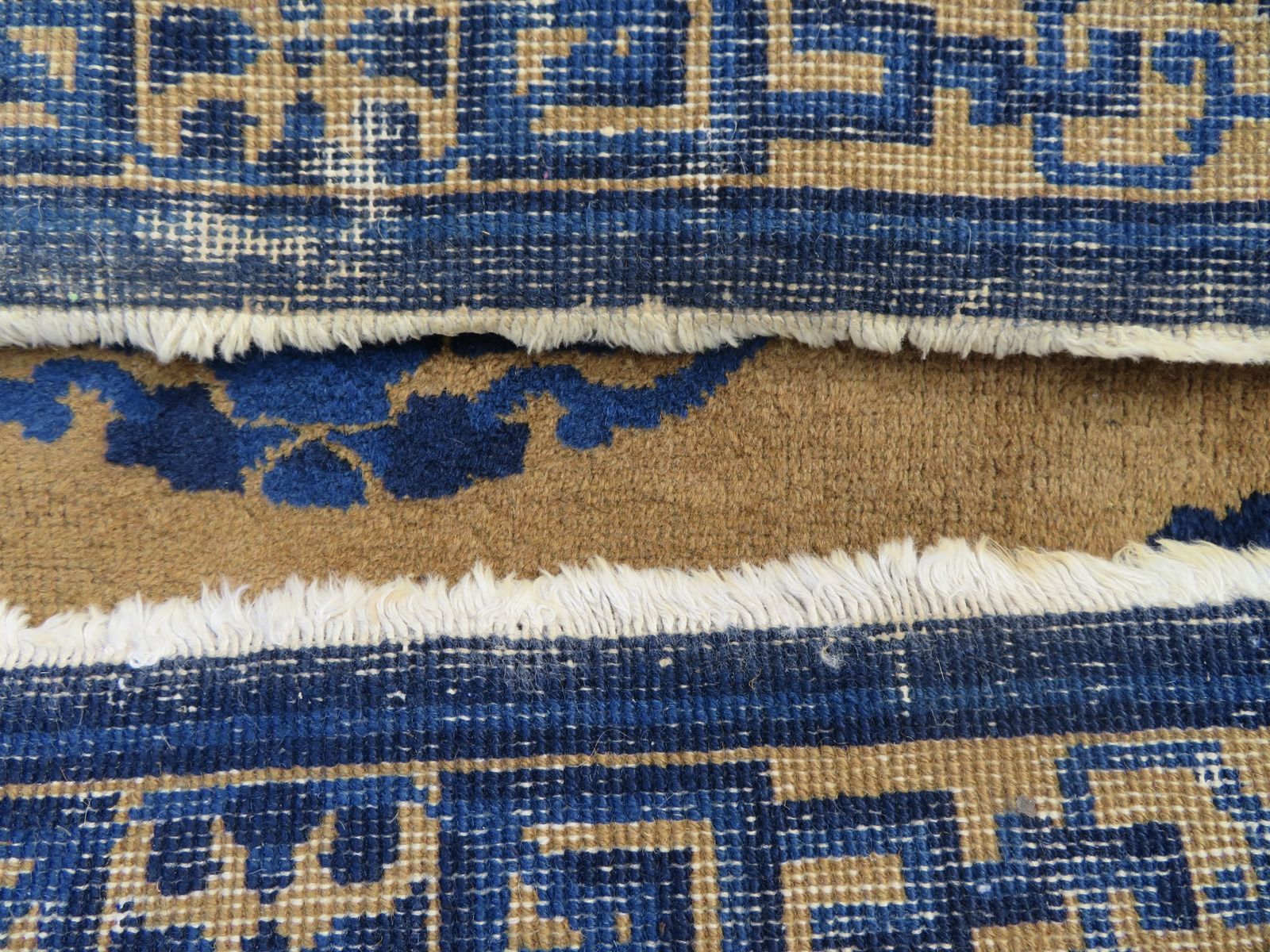 photo for sale Antique Chinese Ningxia Mat Rug. 104cm X 110cm.