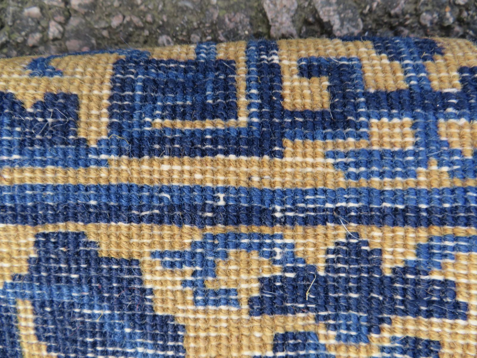 Textiles Antique Chinese Ningxia Mat Rug. 104cm X 110cm. photo