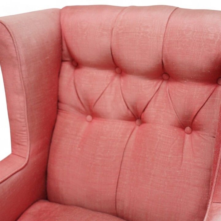 Edwardian Wingback Armchair With Deep Buttoning photo for sale