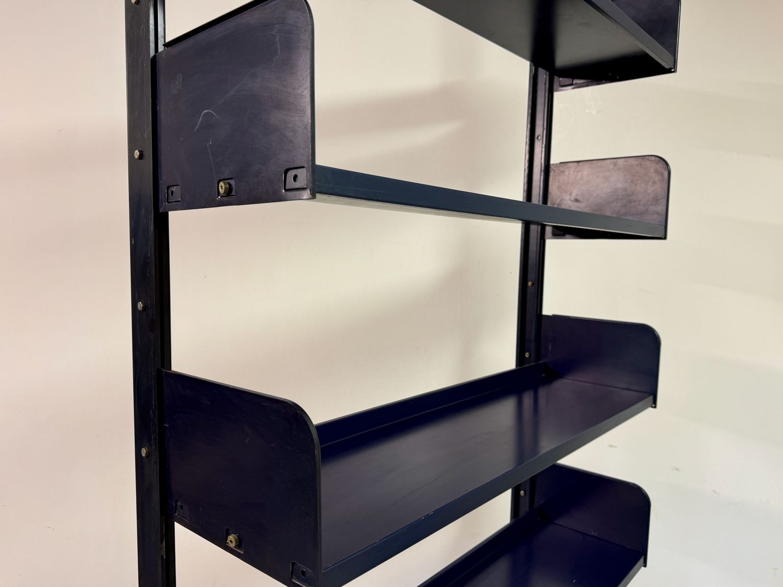 Furniture Industrial Congresso Bookcase Or Shelving System In Blue Steel By Lips Vago, photo