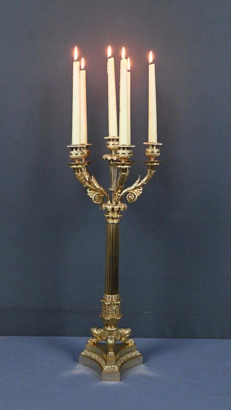 Gilt Bronze Candelabra, Restoration Period – Early 19th Century photo vinterior
