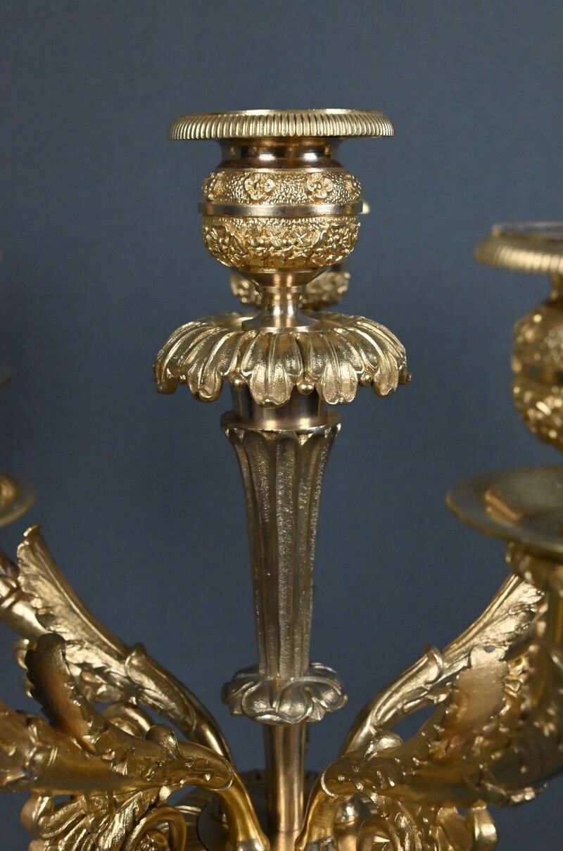 photo vinterior Gilt Bronze Candelabra, Restoration Period – Early 19th Century