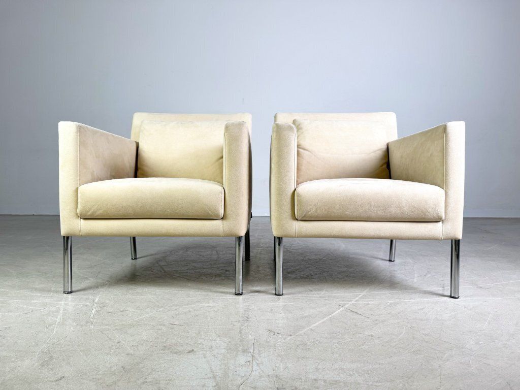 2x Original Walter Knoll Armchair Jason 391 Suede Beige Design photo buy