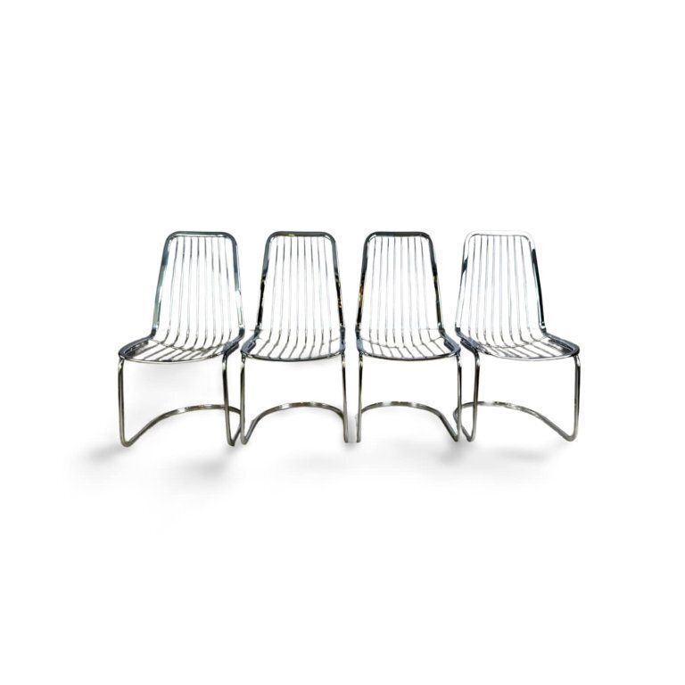 Set Van 4 Stoelen Van Gastone Rinaldi, Vintage Design, Flynn, Italië, 1970
