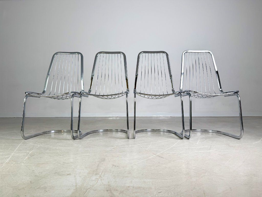Set Van 4 Stoelen Van Gastone Rinaldi, Vintage Design, Flynn, Italië, 1970 photo furniture
