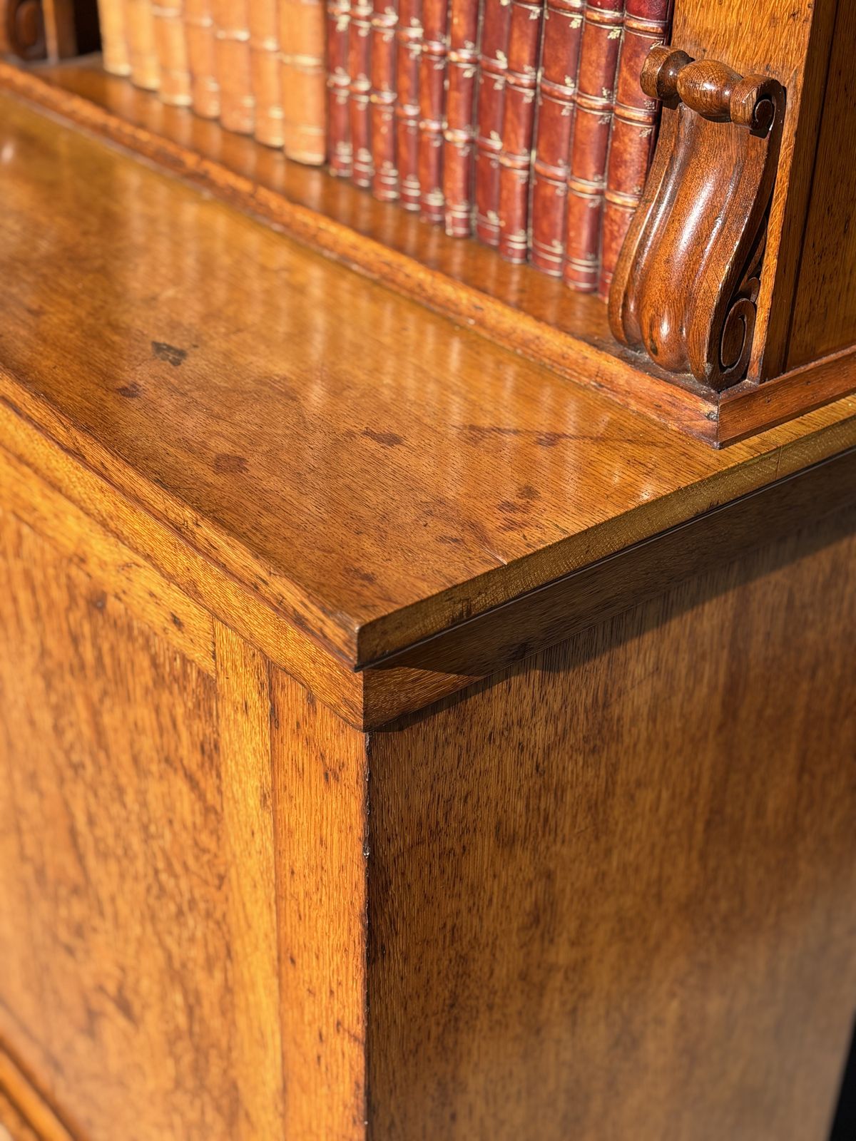Furniture Early 19th Century William IV Period Tall Oak Open Library Bookcase photo