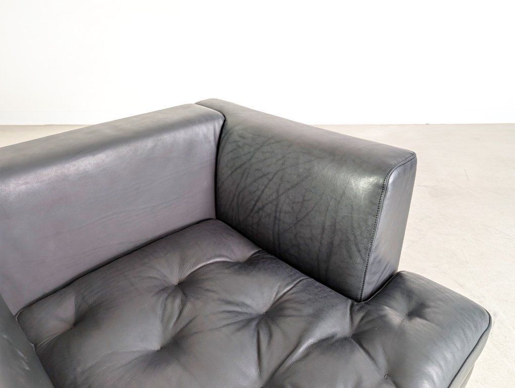 Original De Sede Ds 0040 Leather Design Armchair, Black photo vintage
