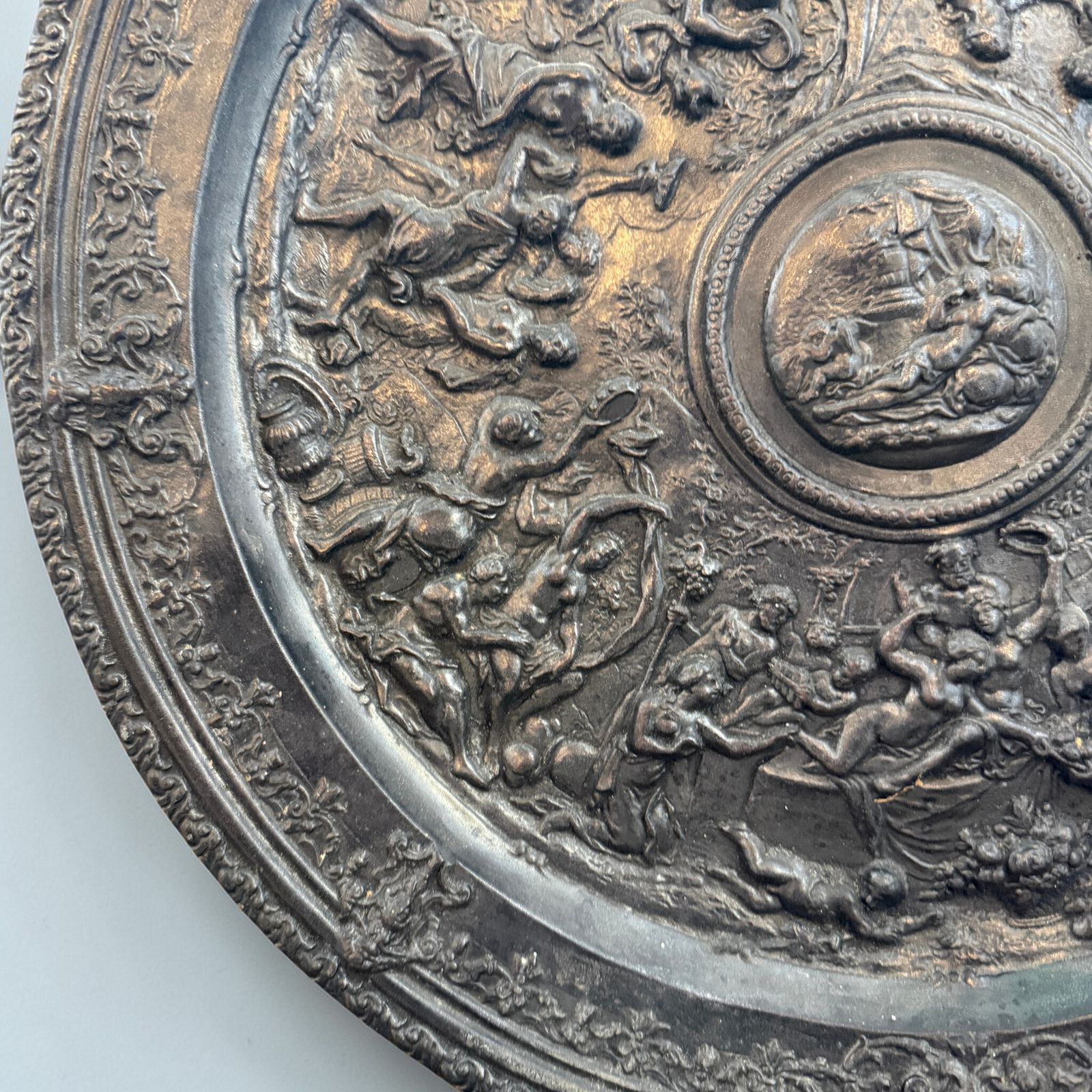 Grand Tour Style Cast Iron Charger Circa 1890. photo for sale
