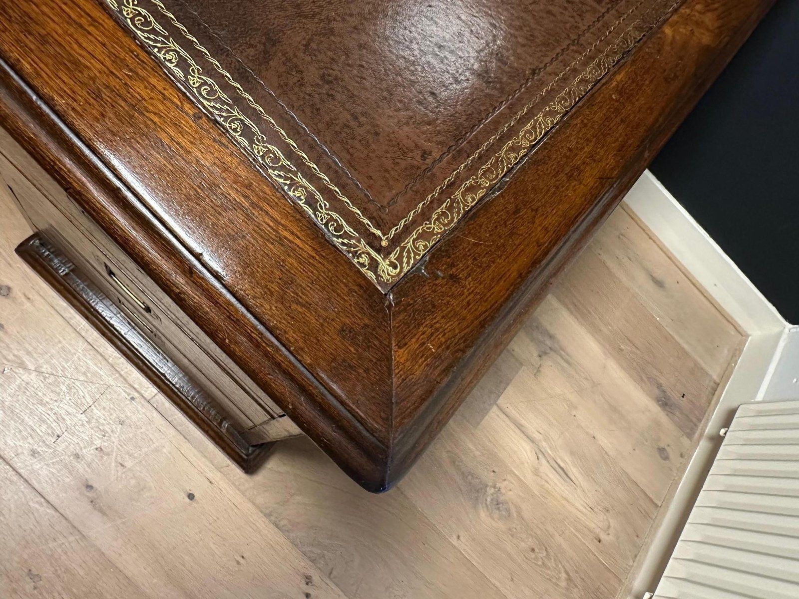 Antique Partner's Desk In Teak, 1800s photo for sale
