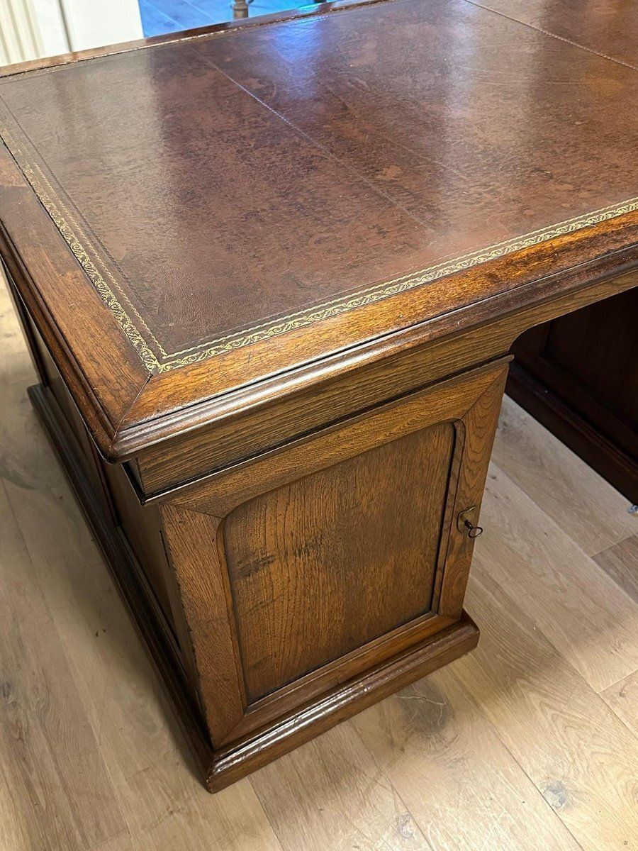 Antique Partner's Desk In Teak, 1800s photo vinterior
