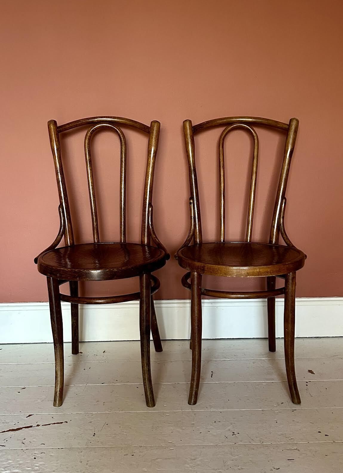 Pair Of Vintage Bentwood Bistro Dining Chairs
