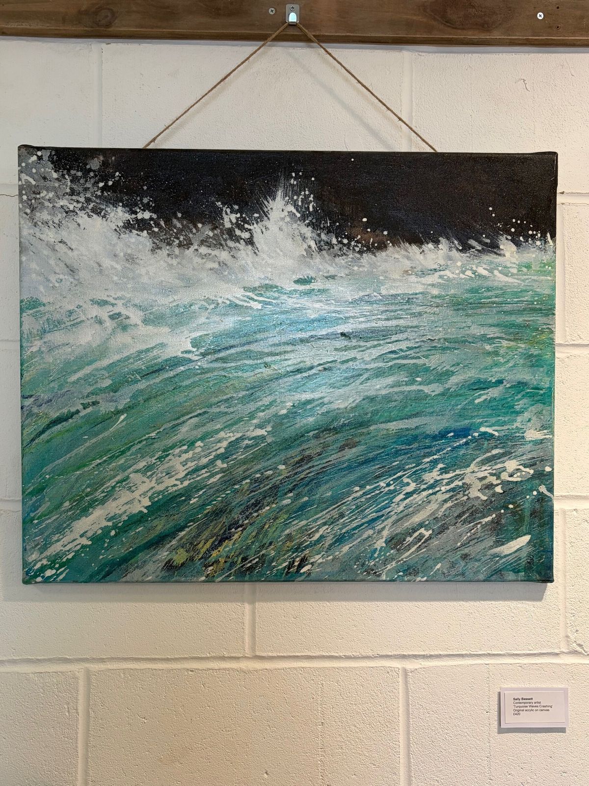 Turquoise Waves Crashing By Sally Bassett