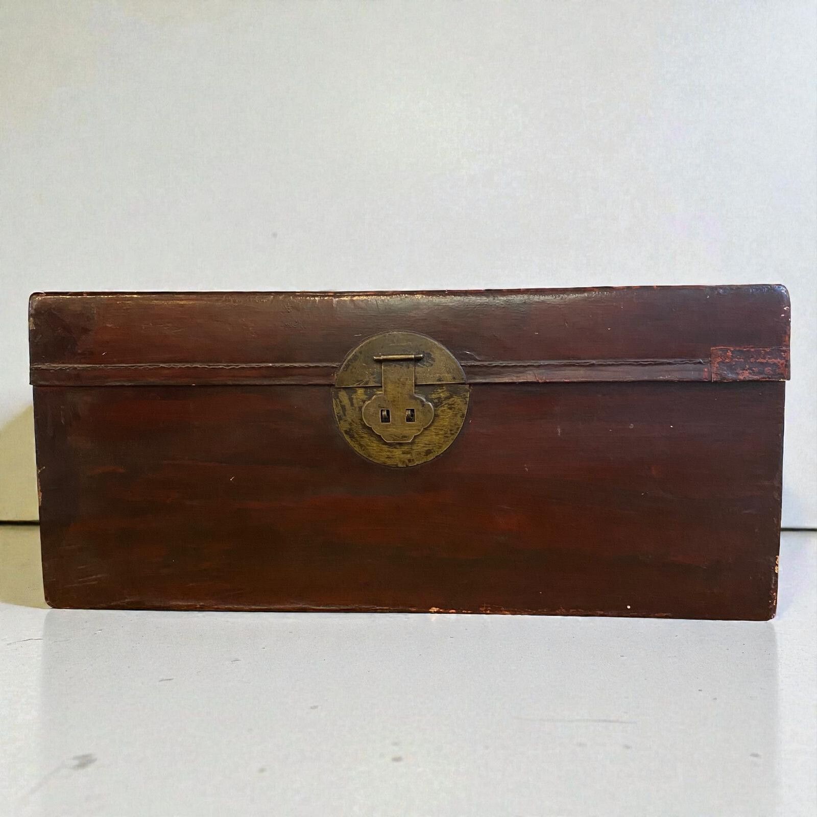 Lacquered Leather Chinese Box Circa 1910.
