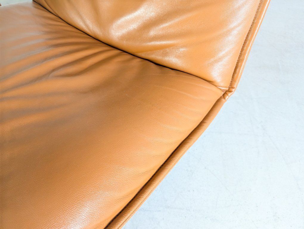 2x Koinor Epos Free Motion Armchairs, Cognac Brown Leather, Design photo vintage