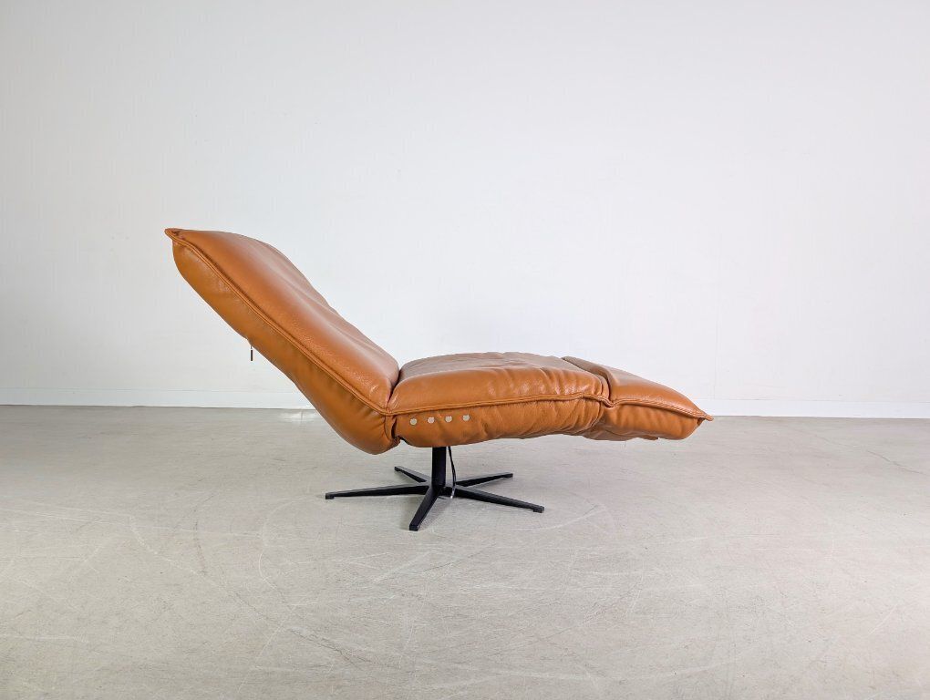 Furniture 2x Koinor Epos Free Motion Armchairs, Cognac Brown Leather, Design photo