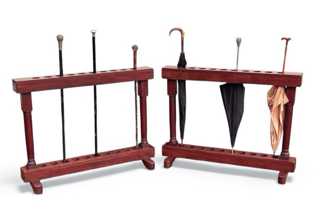 Country House Pair Of Mahogany Walking Stick Stands. Each Holds 10. photo furniture