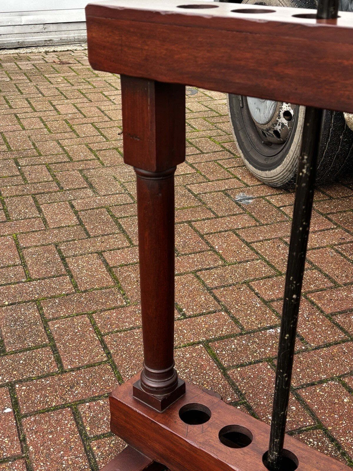 1595.0 Country House Pair Of Mahogany Walking Stick Stands. Each Holds 10. photo