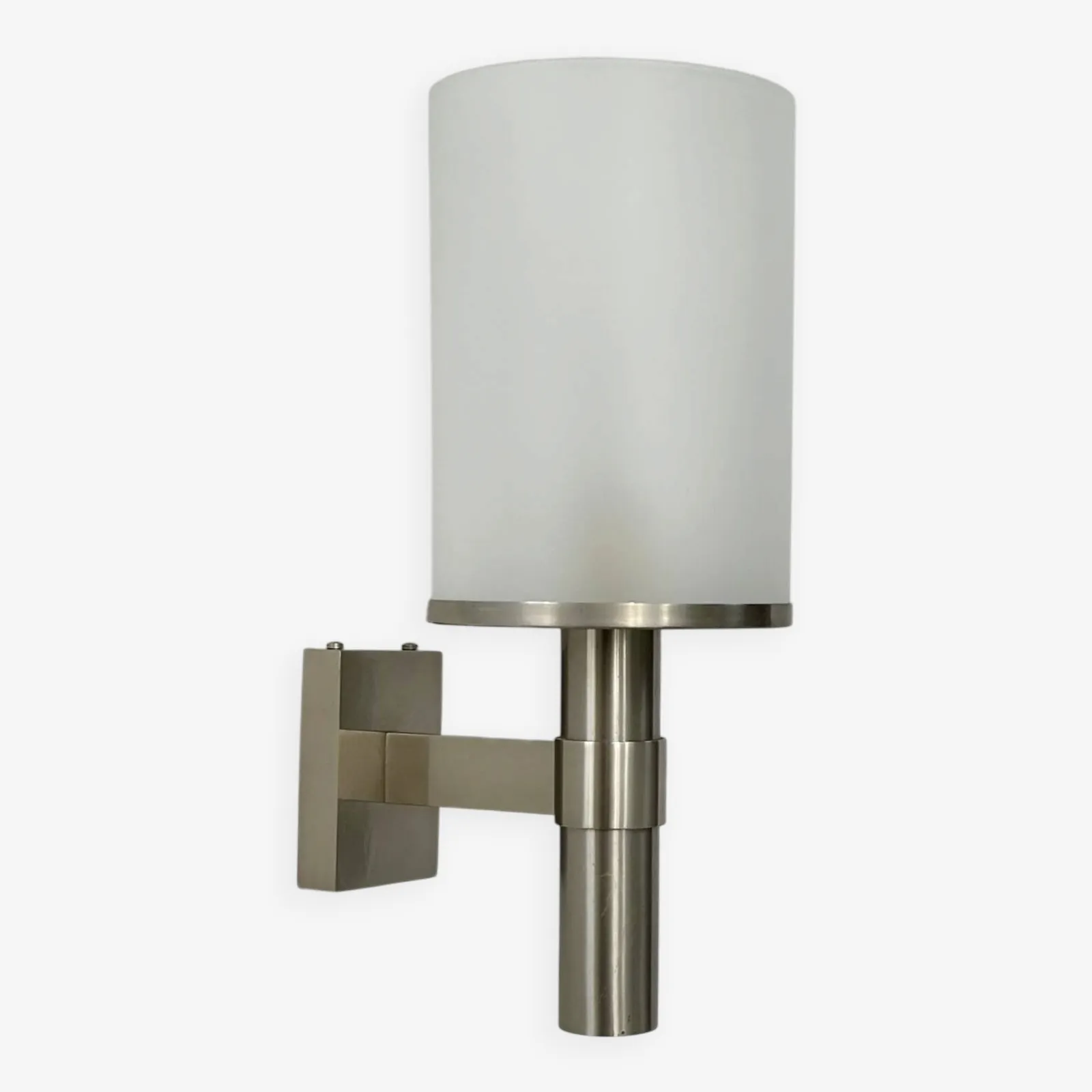 Perzel Wall Light, Model 1141 Bis, Metal And Opaline Glass, France, 1960