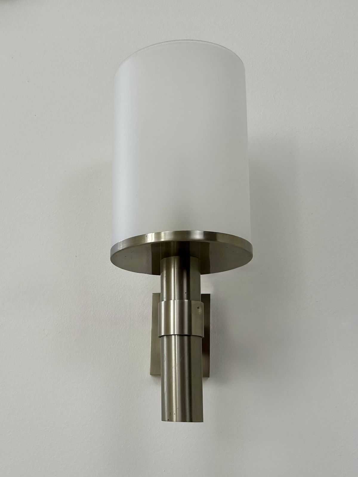 Perzel Wall Light, Model 1141 Bis, Metal And Opaline Glass, France, 1960 photo 1046.0