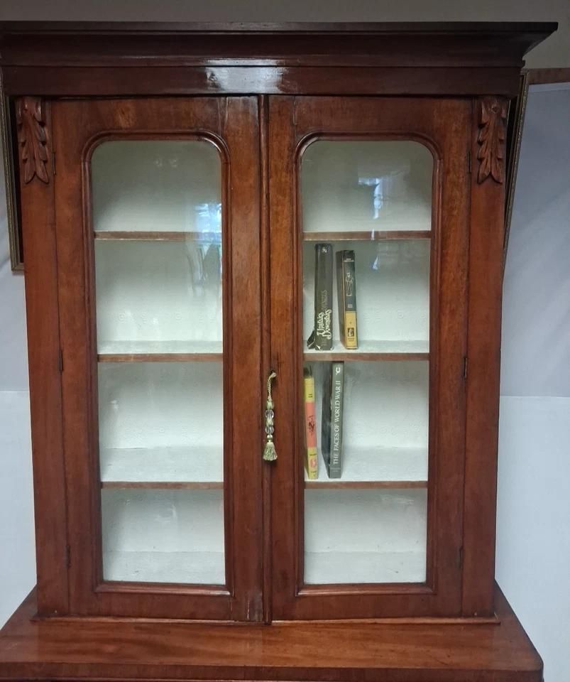 Antique Victorian School Library Styled Bookcase With Bottom Sorage And Draw photo vinterior