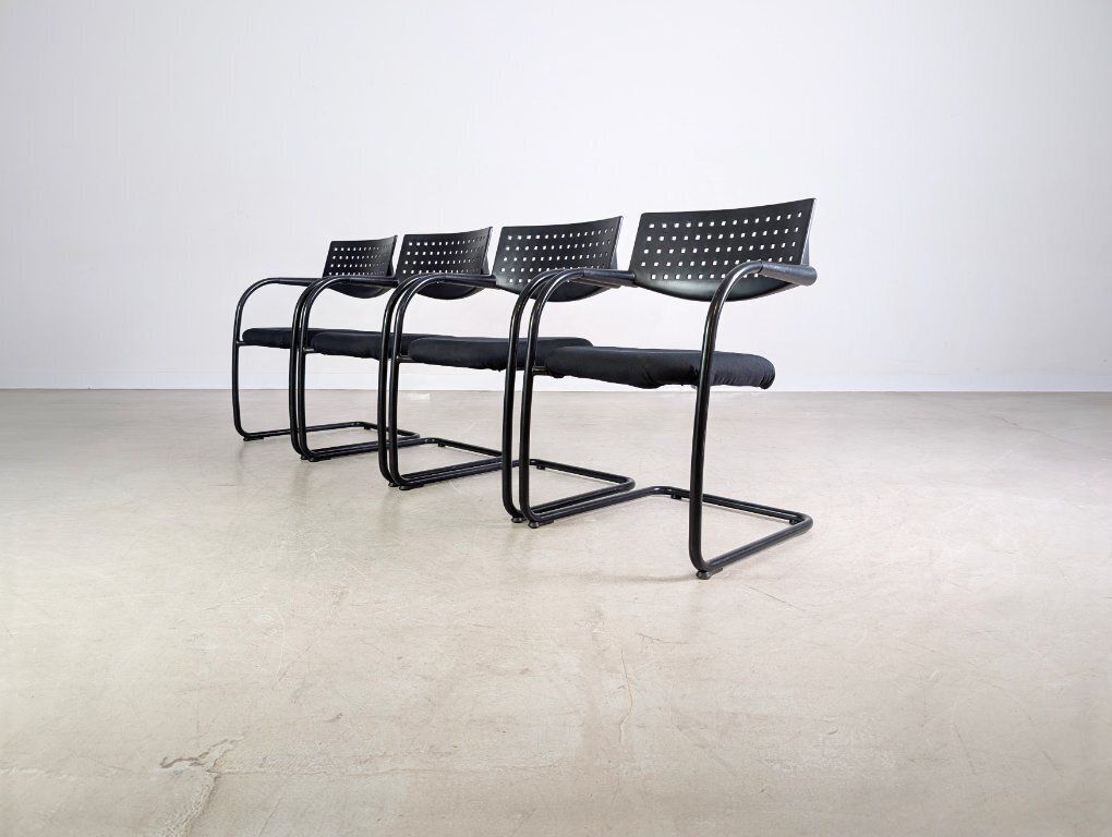 Set Of 4 Vitra Visavis Chairs, Design Cantilever Armchairs photo Furniture