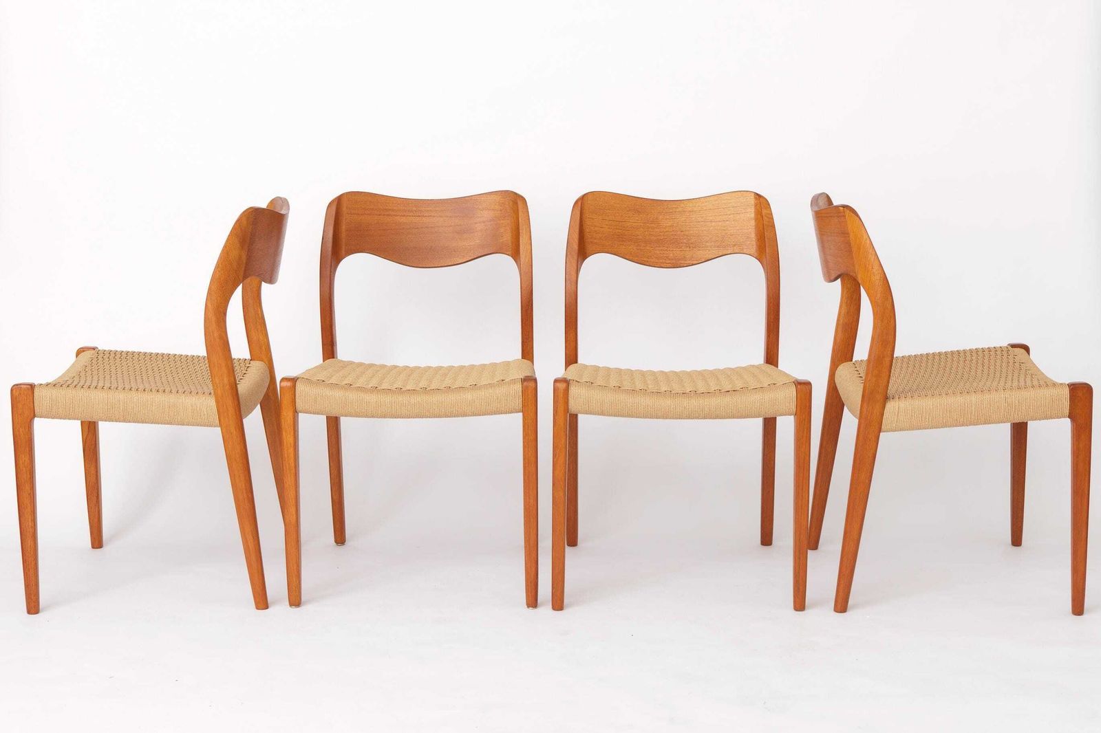 Set Of 8 Niels Otto Møller Model 71 Chairs, 1960s Danish Mid Century Modern, Teak Dining Chairs photo vinterior