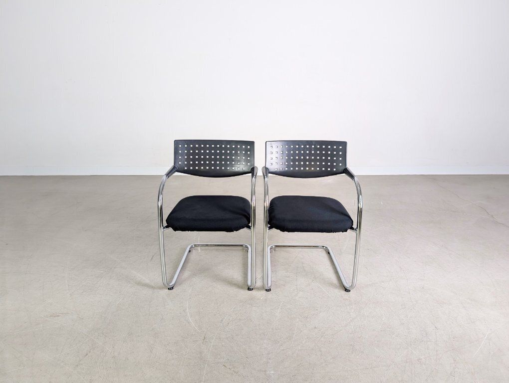 Set Of 2 Vitra Visavis Chairs, Cantilever Design Armchairs photo furniture