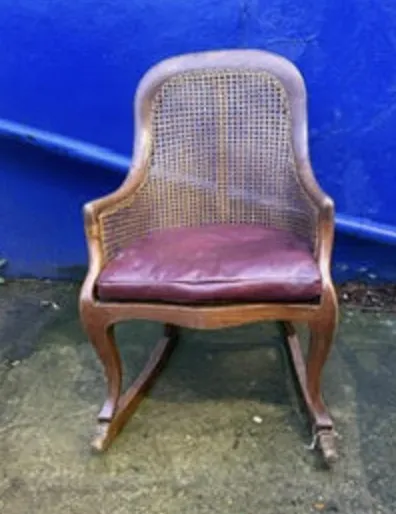 Childs Victorian Cane And Oak Rocking Chair