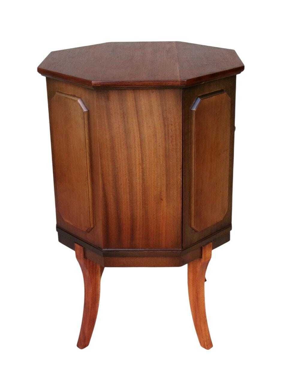 Furniture Mid Century Cellarette Drinks Cabinet, Mahogany Gin Liquor Cupboard, Octagonal, Vintage Bar photo