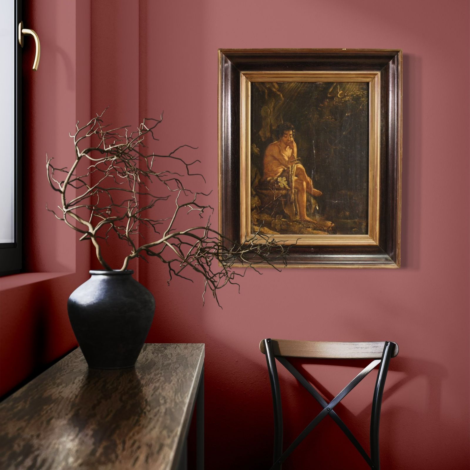 photo vinterior Antique French Painting Of St. John The Baptist From The 18th Century