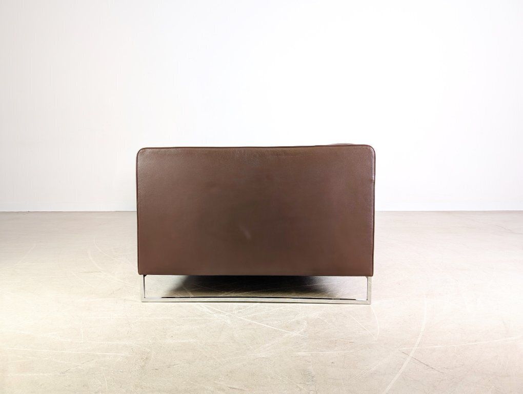 Original Ligne Roset Two Seater Sofa, Designer Couch, Urbani Leather, Brown photo buy