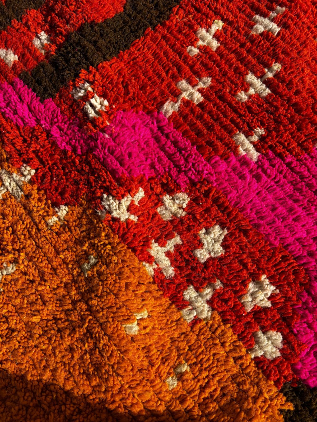 photo furniture Orange Moroccan Boujad Rug 180x280 Cm Wool Carpet – Rug For Modern Interiors – Handmade By Berber Women