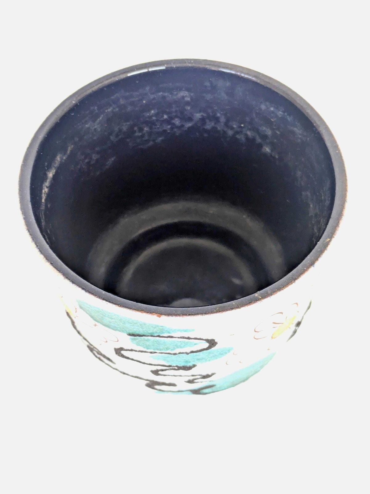 photo for sale Midcentury West German Ceramic Planter, Floral Sgraffito Design Fat Lava Details, 1960s