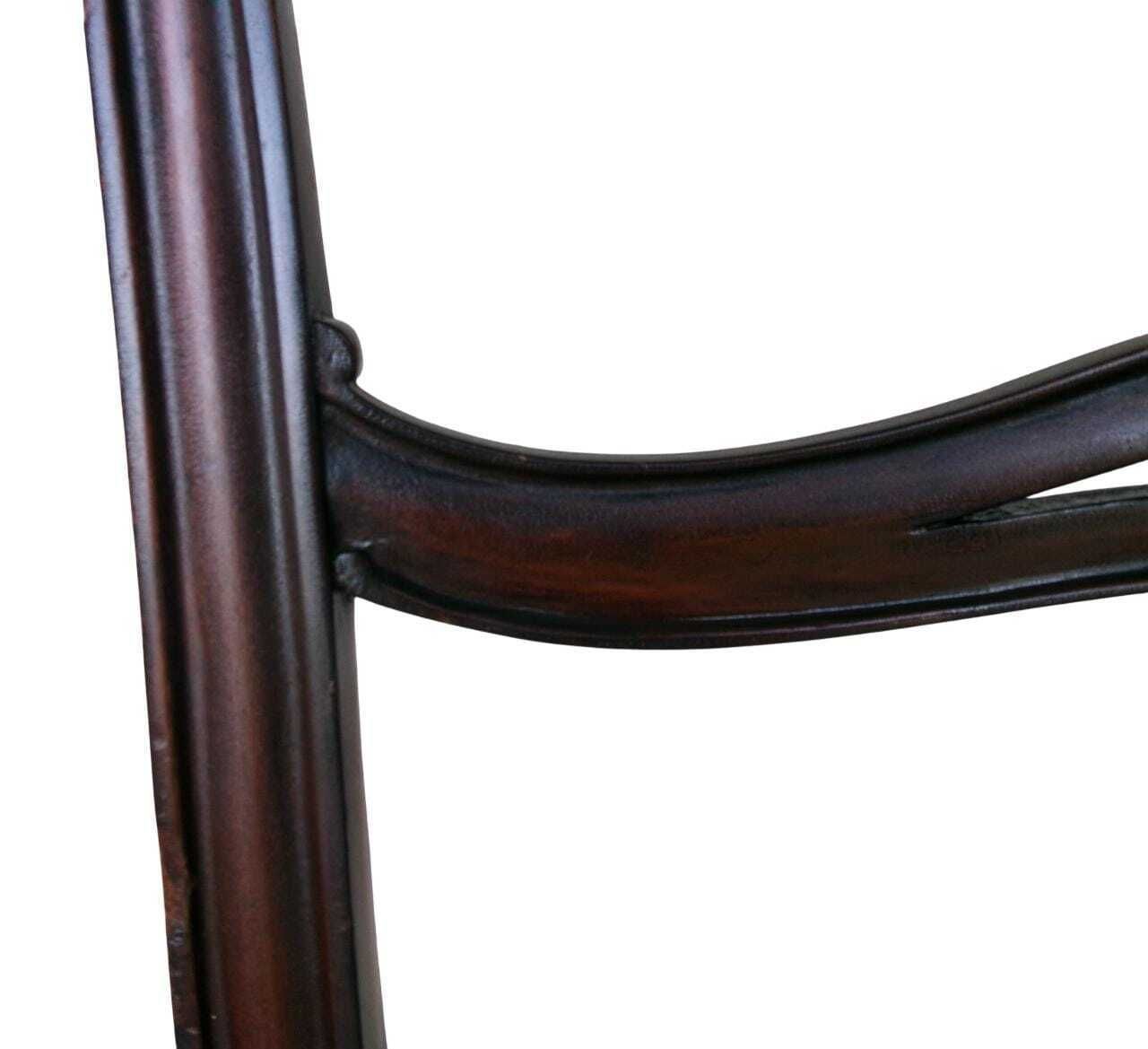 5 Late Georgian Mahogany Dining Chairs, Chippendale Style Ribbon Ladderback, Leather Seat, Inc Carver photo vintage