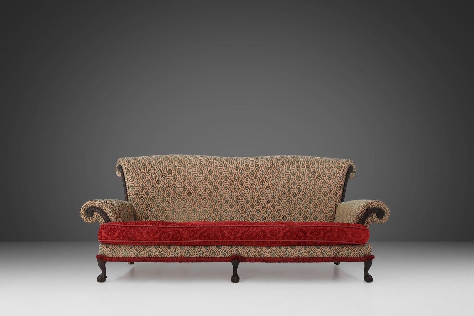 Large Set Of Victorian Sofa And Ottoman, United Kingdom, 1890s, Set Of 2 photo for sale