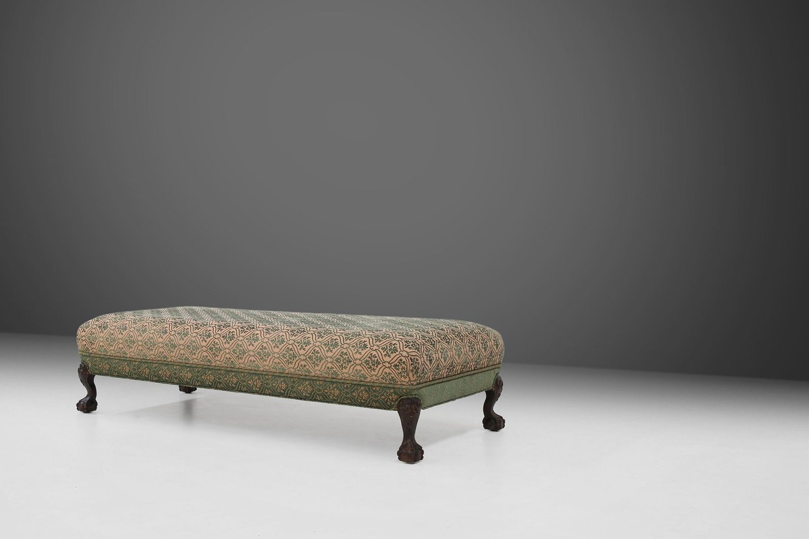Furniture Large Set Of Victorian Sofa And Ottoman, United Kingdom, 1890s, Set Of 2 photo