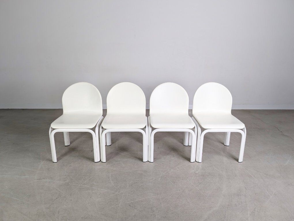 Original 4 Piece Set Knoll Orsay Chairs Gae Aulenti Chair Leather Design photo furniture
