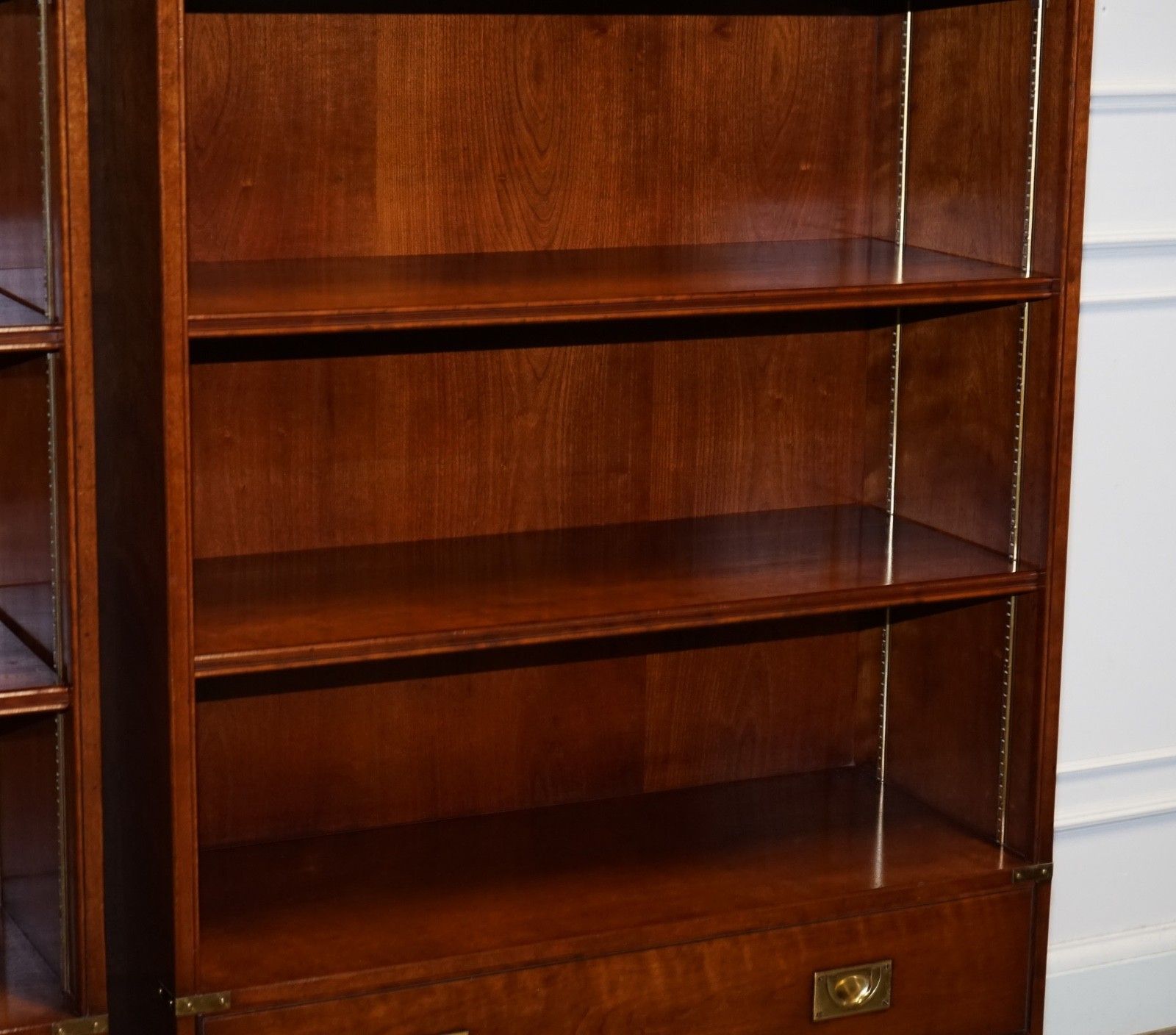 Stunning Pair Of Kennedy Harrods London Military Campaign Open Bookcases photo buy