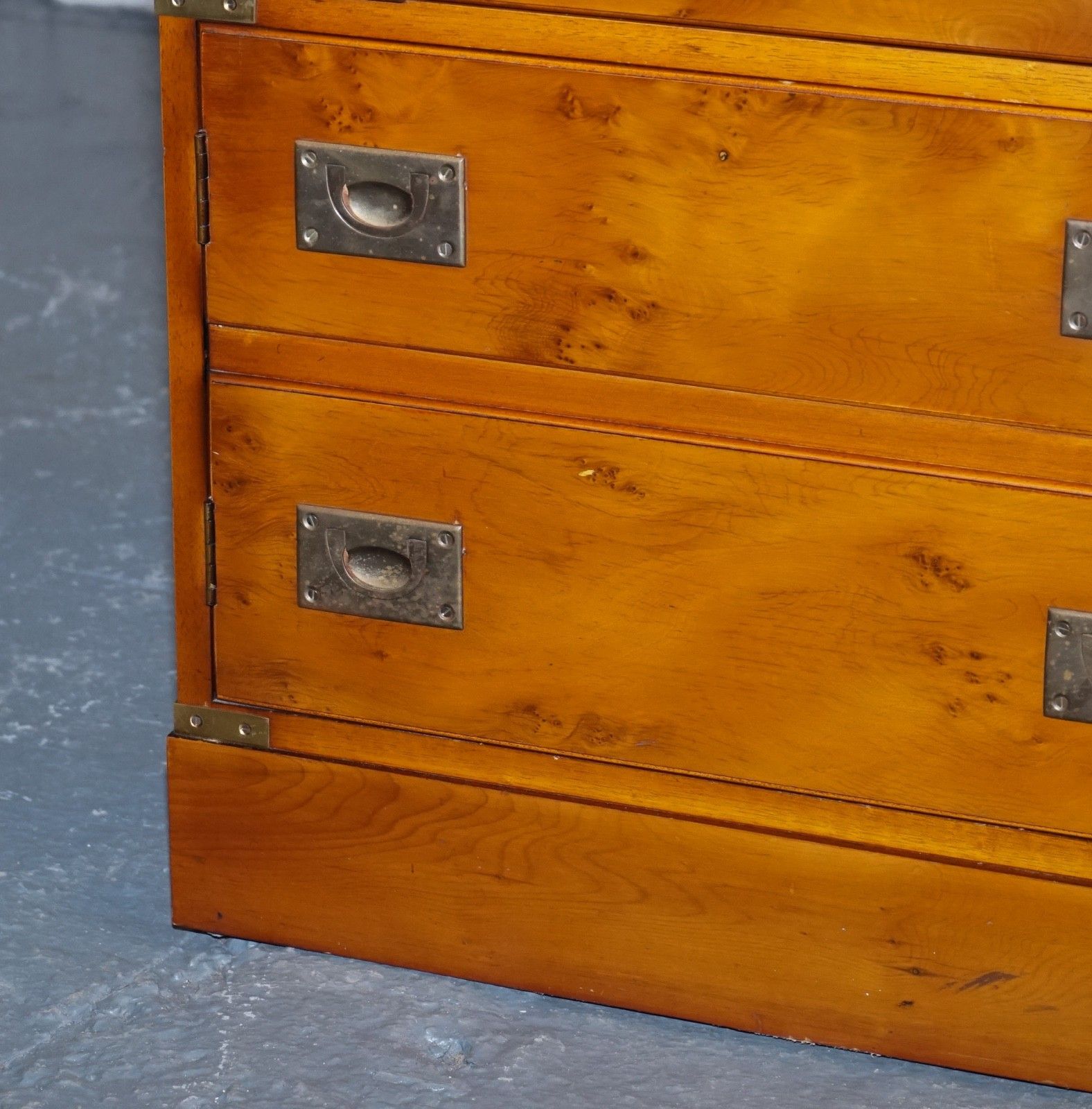 Vintage Record Player Cabinet Hidden Inside Military Campaign Chest Of Drawers photo vinterior