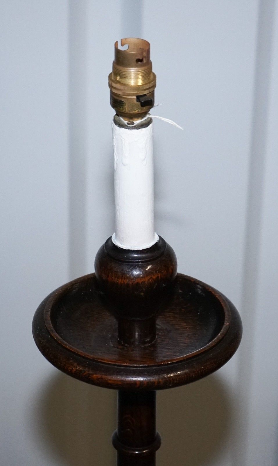 photo for sale Antique Scottish Victorian Oak Floor Reading Library Floor Lamp