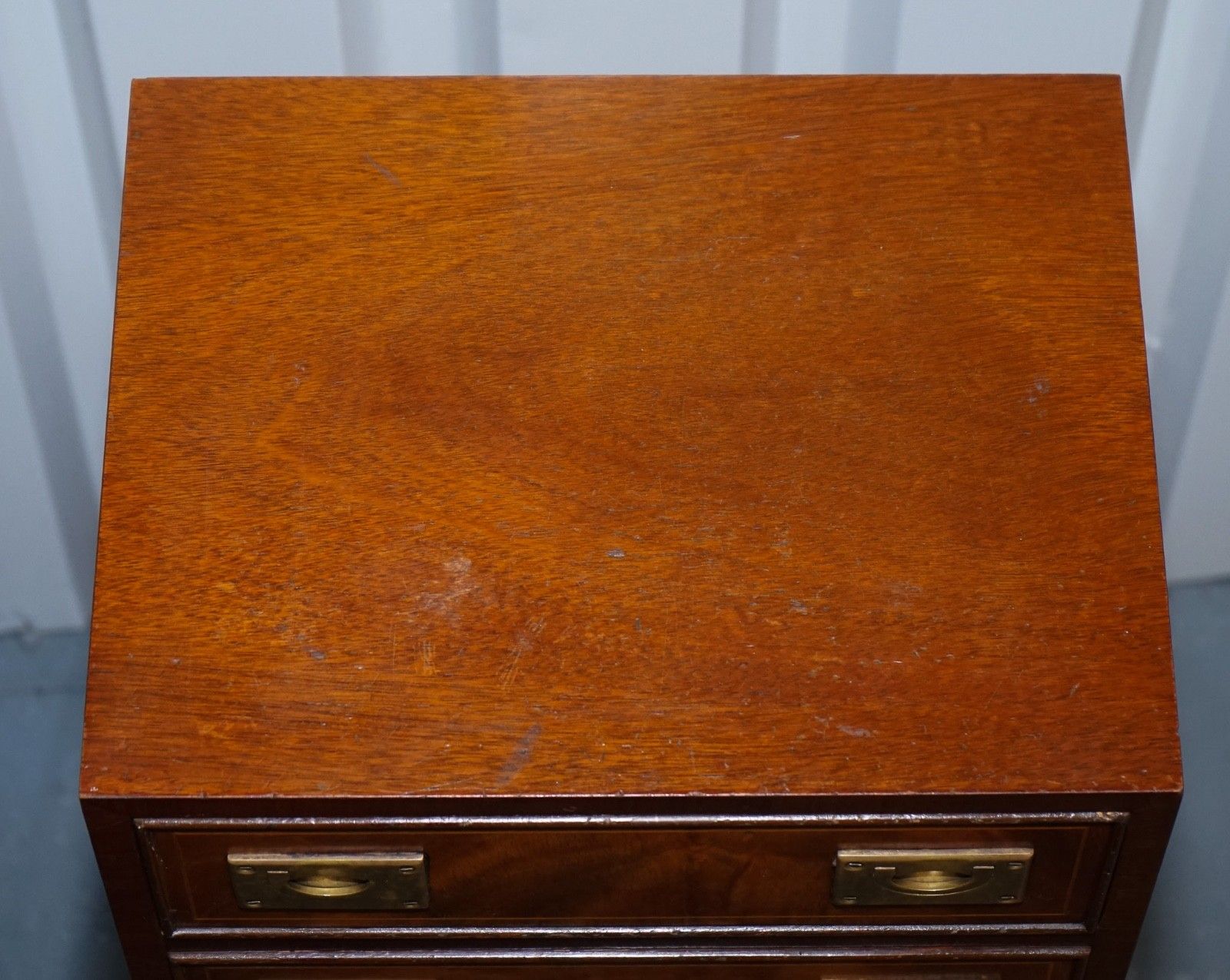 photo for sale Military Campaign Style Tallboy Tall  Chest Of Drawers Brass Handles