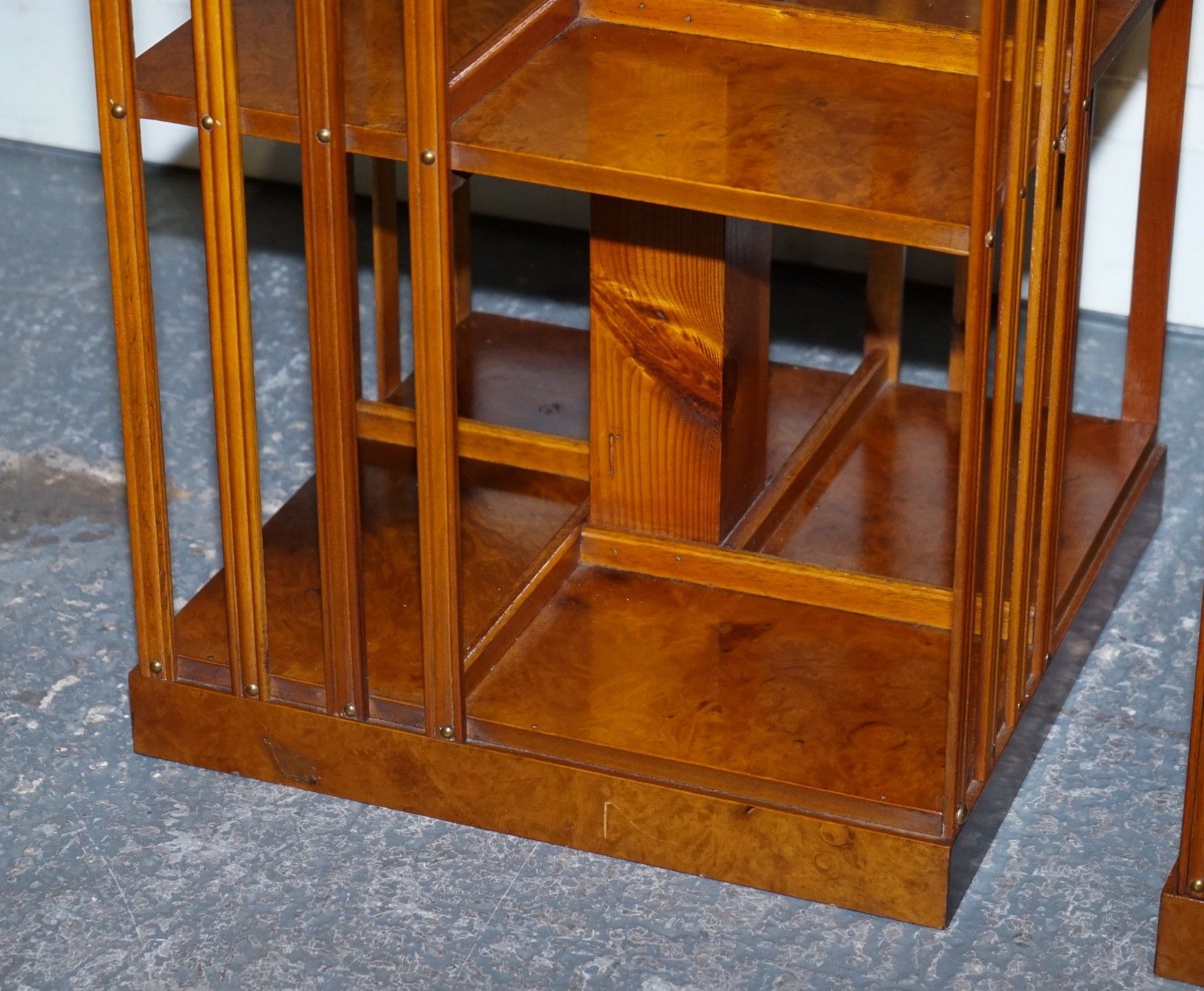 Restored Pair Of Antique Style Sheraton Revival Burr Walnut Bookcases Side Table photo 2250.0