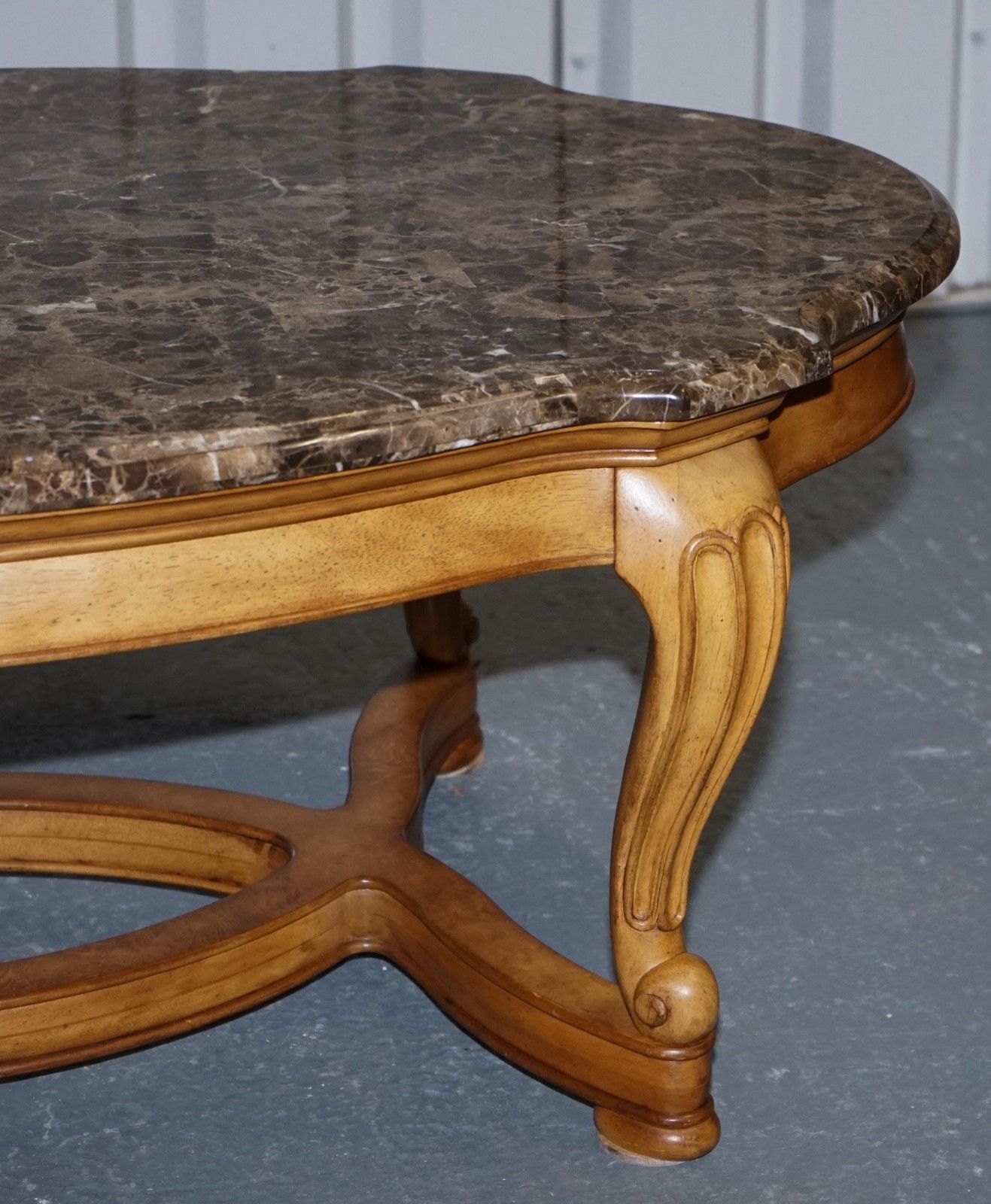 Vintage French Style Coffee Table With Faux Mabrle Top photo 1750.0