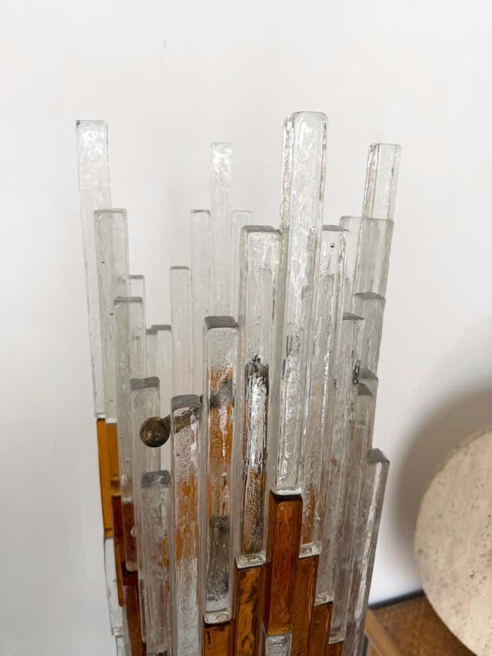 Lighting Mid Century Modern Glass Tower Floor Lamp By Poliarte, Italy, 1970s photo