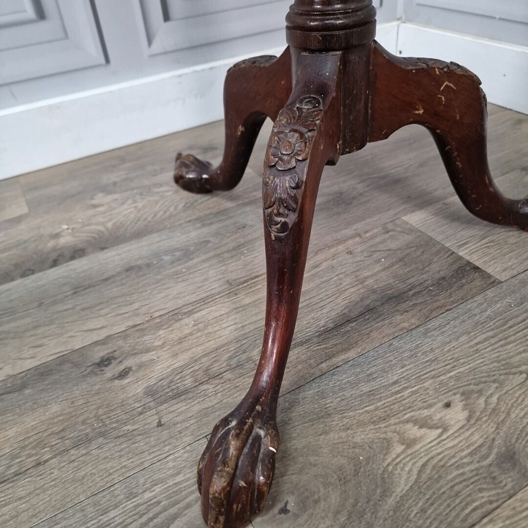 Antique Lamp Table Vintage Turned Wood Mahogany Side Wine Pedestal Plant Stand photo Furniture