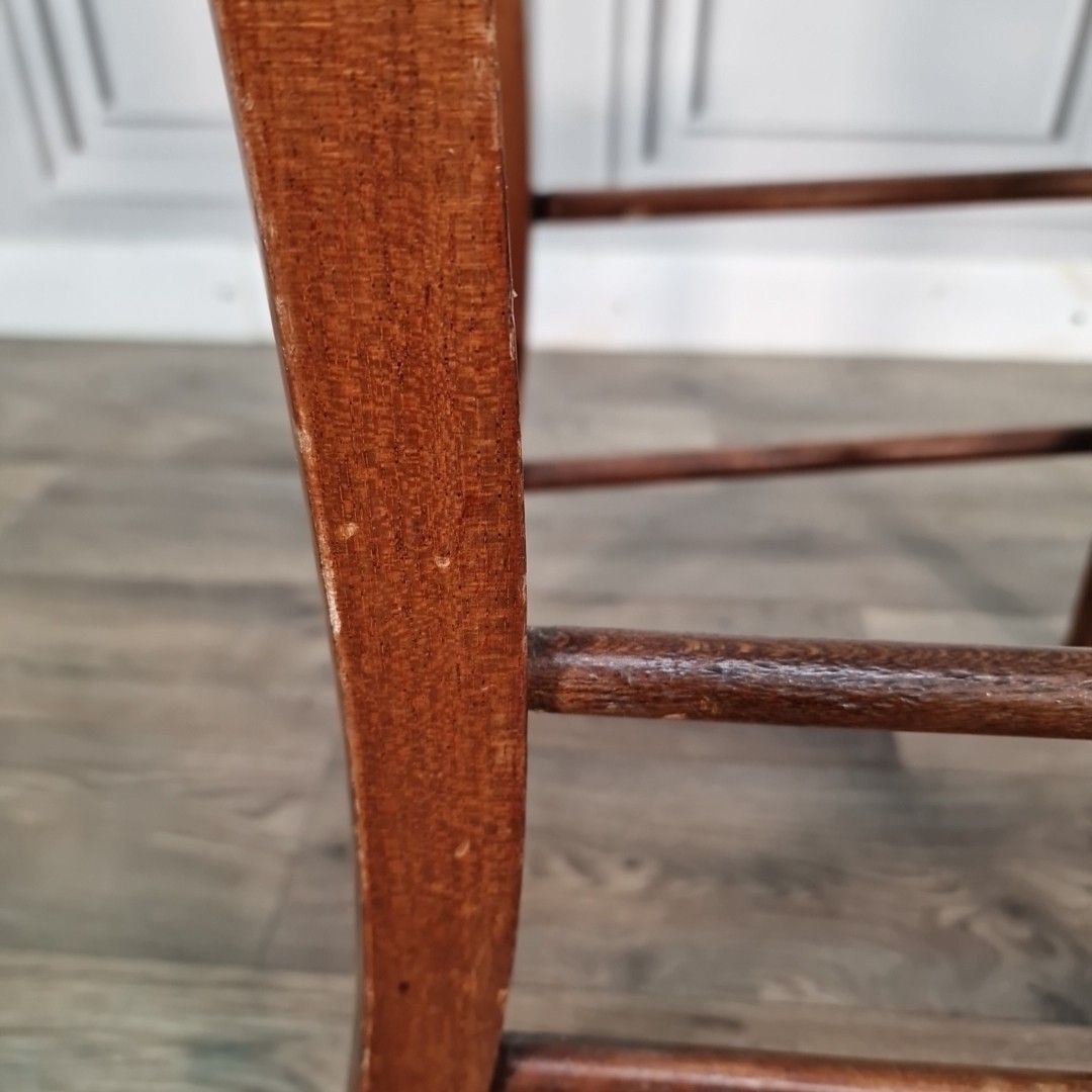 photo vinterior Antique Cane Bedroom Chair Edwardian Hallway Desk Seat Solid Wood Vintage