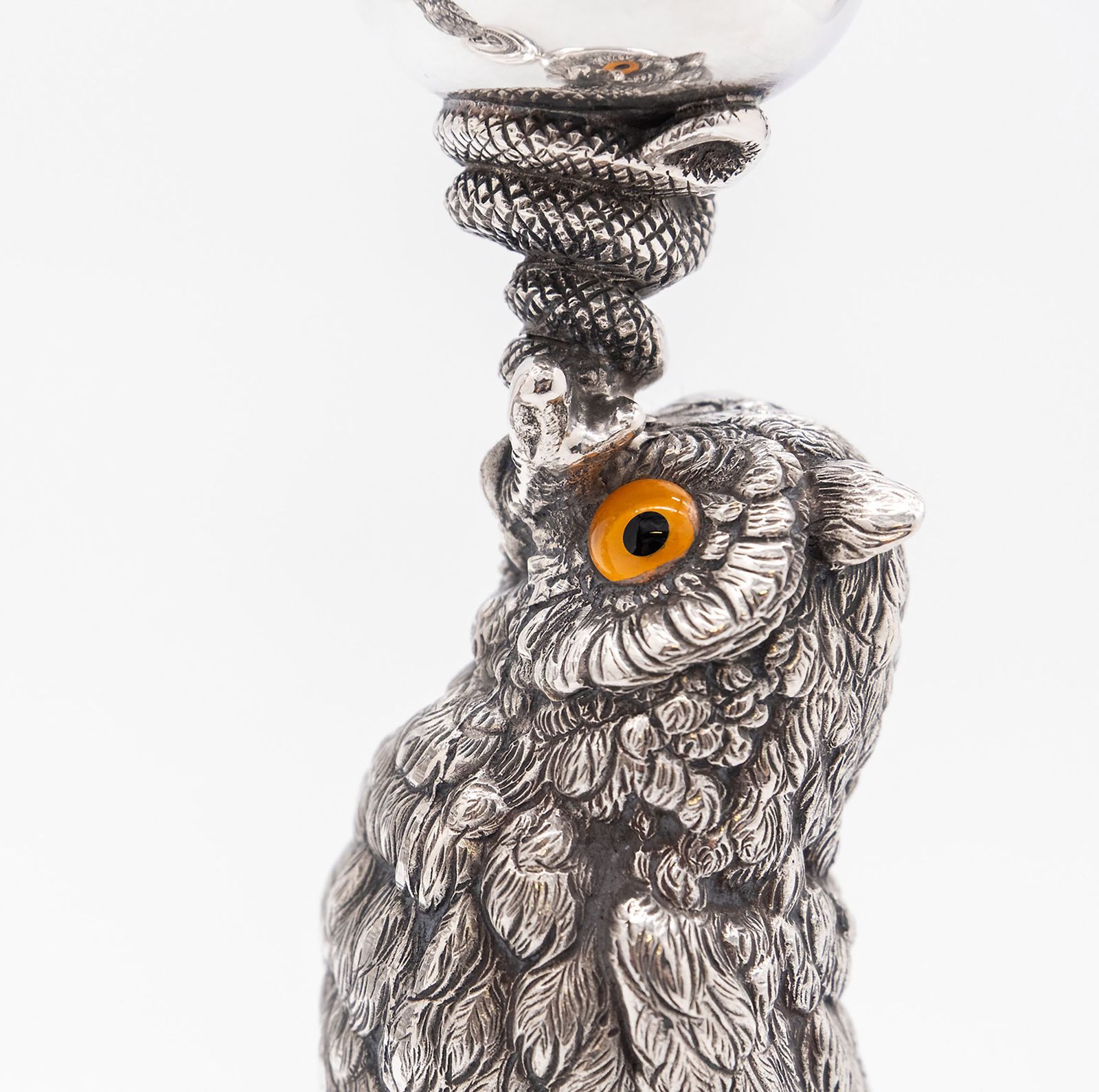 Pair Of 1920s Silver Plated Owl Candlesticks By Joseph Rodgers Sheffield photo 795.0