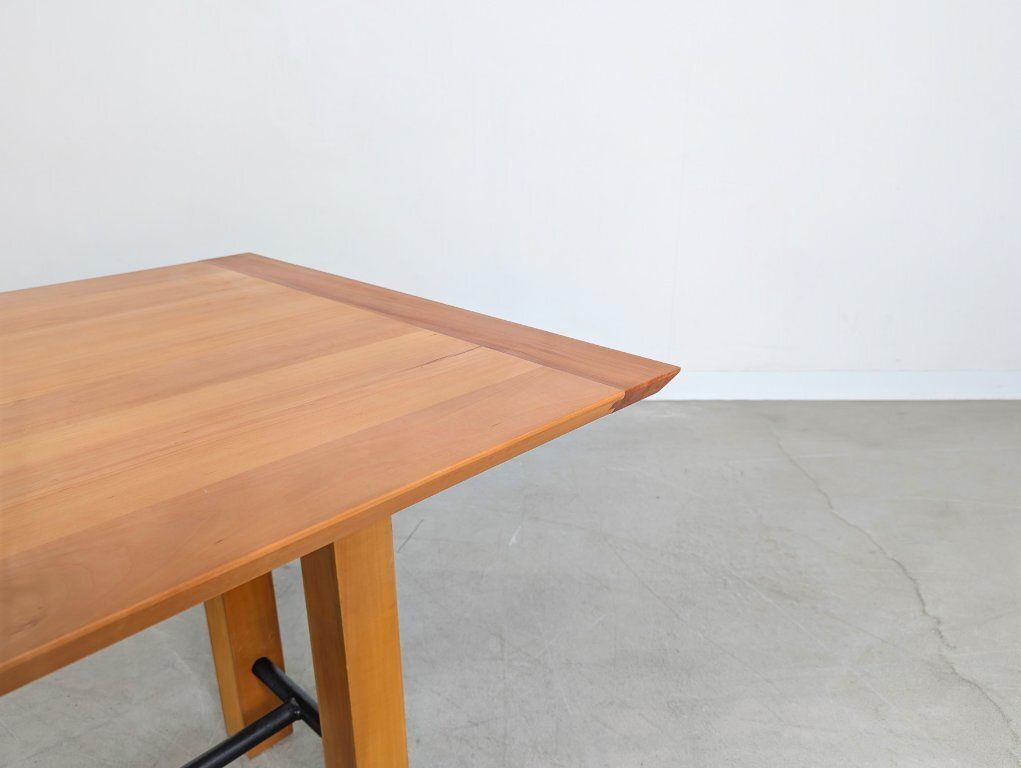 Large Wooden Dining Table, Beech Design, Country Style, Industrial Style photo vintage