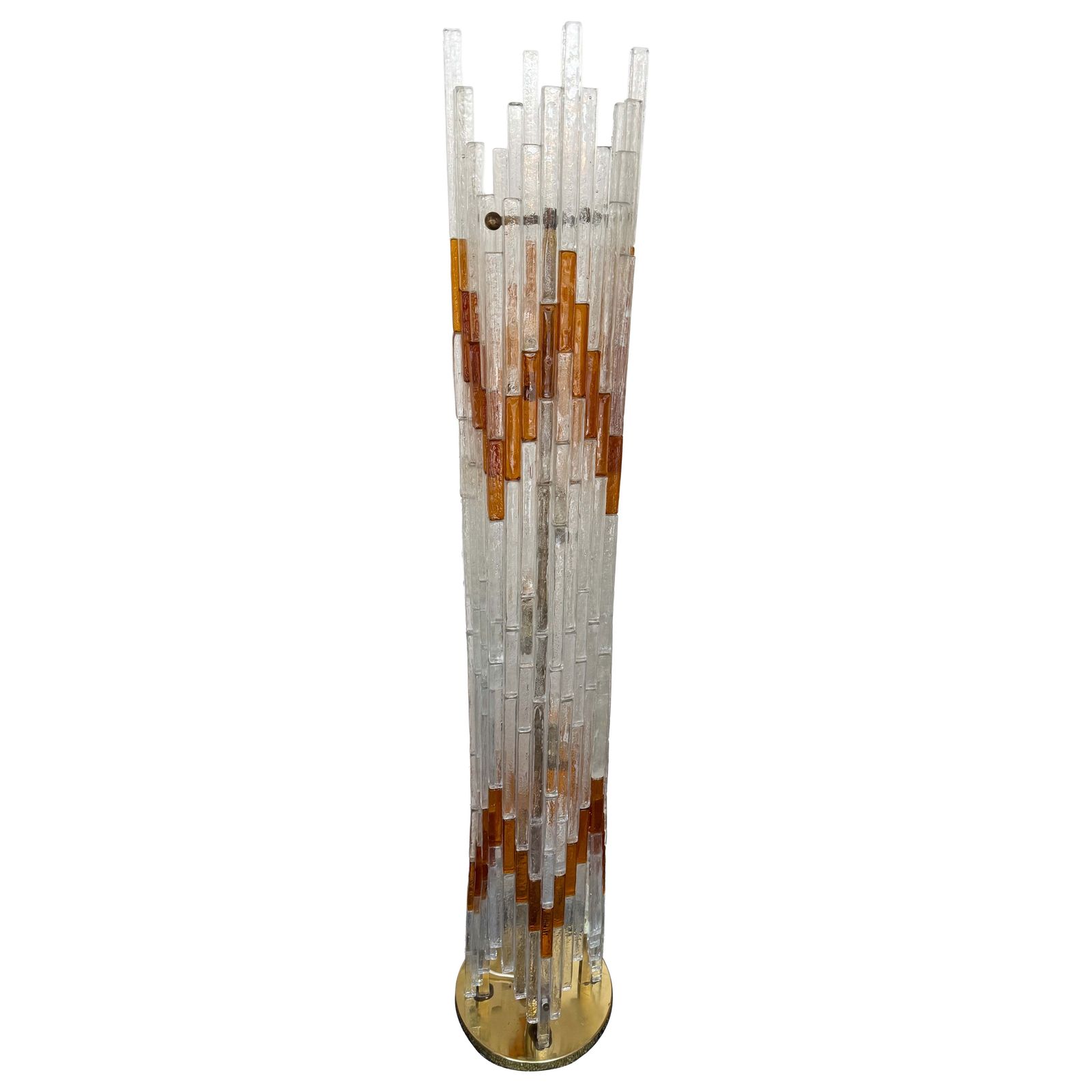 photo buy Mid Century Modern Glass Tower Floor Lamp By Poliarte, Italy, 1970s