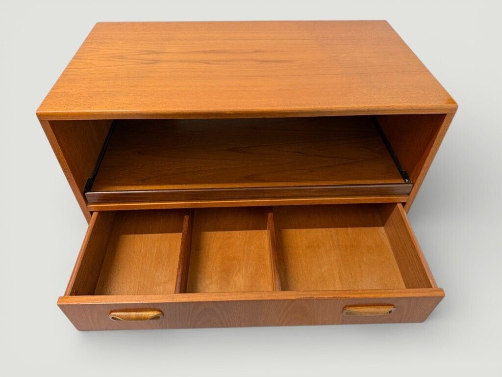 Vintage G Plan Fresco Media Tv Cabinet On Wheels photo buy